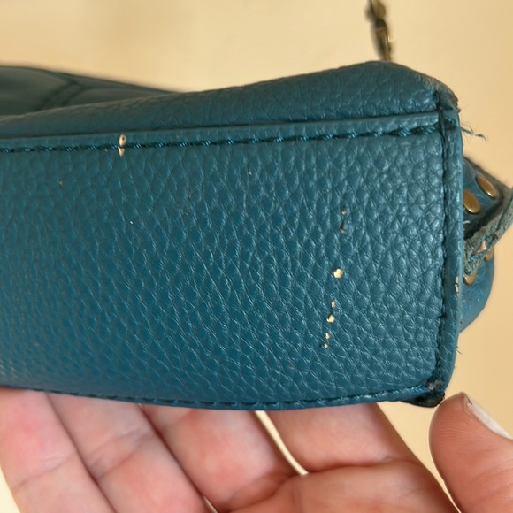THE SAK Silverlake Teal Leather Studded Convertible Crossbody Bag - Picture 7 of 12